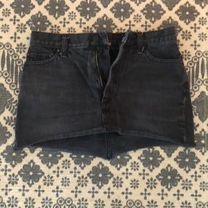 Free people black jean mini skirt